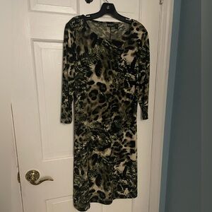 Effortless style Animal Print long sleeved dress